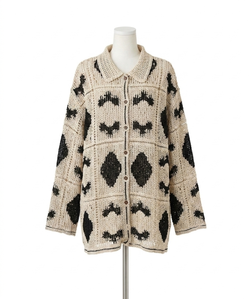 NEW POL crochet button top in white